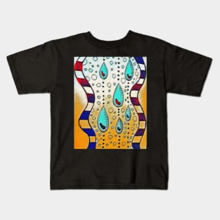 Rain panel in red and blue Kids T-Shirt